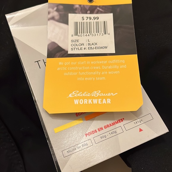 Eddie Bauer Womens Black Hooded Bomber Jacket/NWT/Size L - Picture 6 of 9